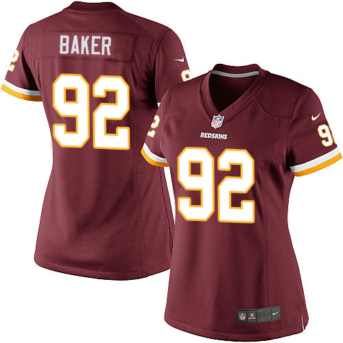 Women's Elite Chris Baker Nike Jersey Burgundy Red Home - #92 NFL Washington Redskins